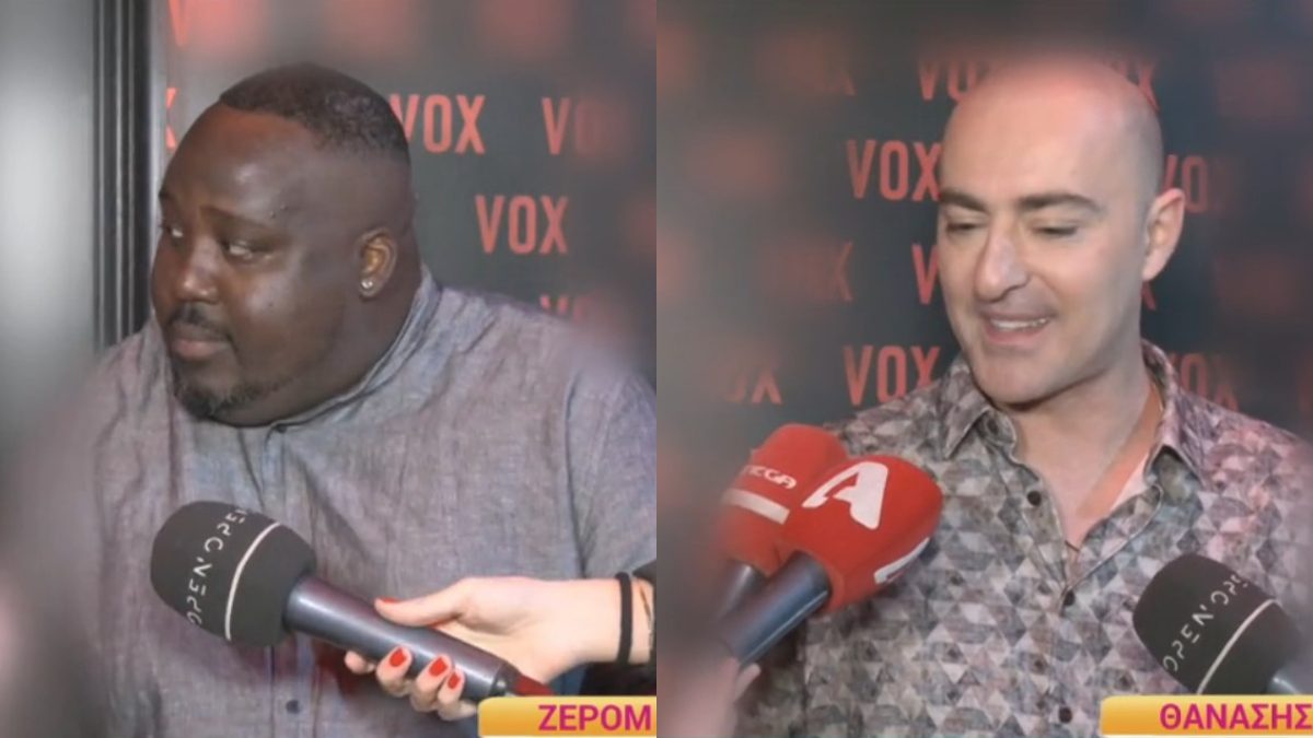 Ο Ζερόμ Καλουτά και ο Θανάσης Αλευράς στην κάμερα του Happy Day