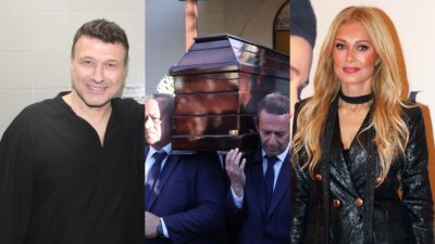 Η κηδεία της Καίτης Γκρέυ και δίπλα Θεοδωρίδου και Πλούταρχος