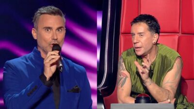 Ο Γιώργος Καπουτζίδης και ο Γιώργος Μαζωνάκης στο The Voice