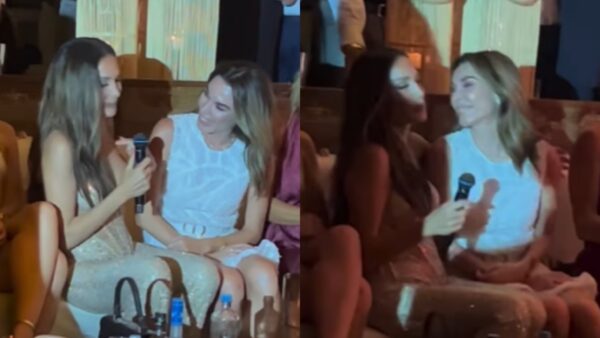 Η Δέσποινα Βανδή και η Τατιάνα Στεφανίδου σε νυχτερινό κέντρο.