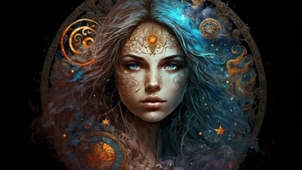 Ένα πρόσωπο με σύμβολα ζωδίων