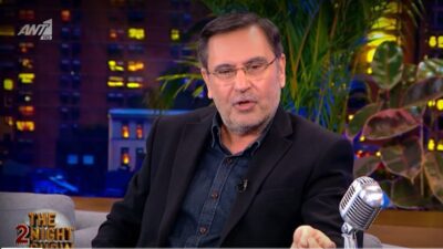 Ο Χρίστος Βασιλόπουλος στο πλατό του The 2night