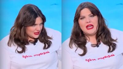 Η Δανάη Μπάρκα στο πλατό του Πάμε Δανάη