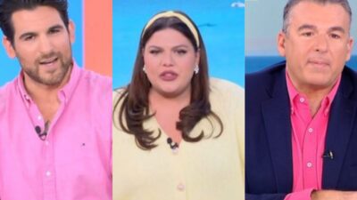 Ο Ετεοκλής Παύλου, η Δανάη Μπάρκα και ο Γιώργος Λιάγκας