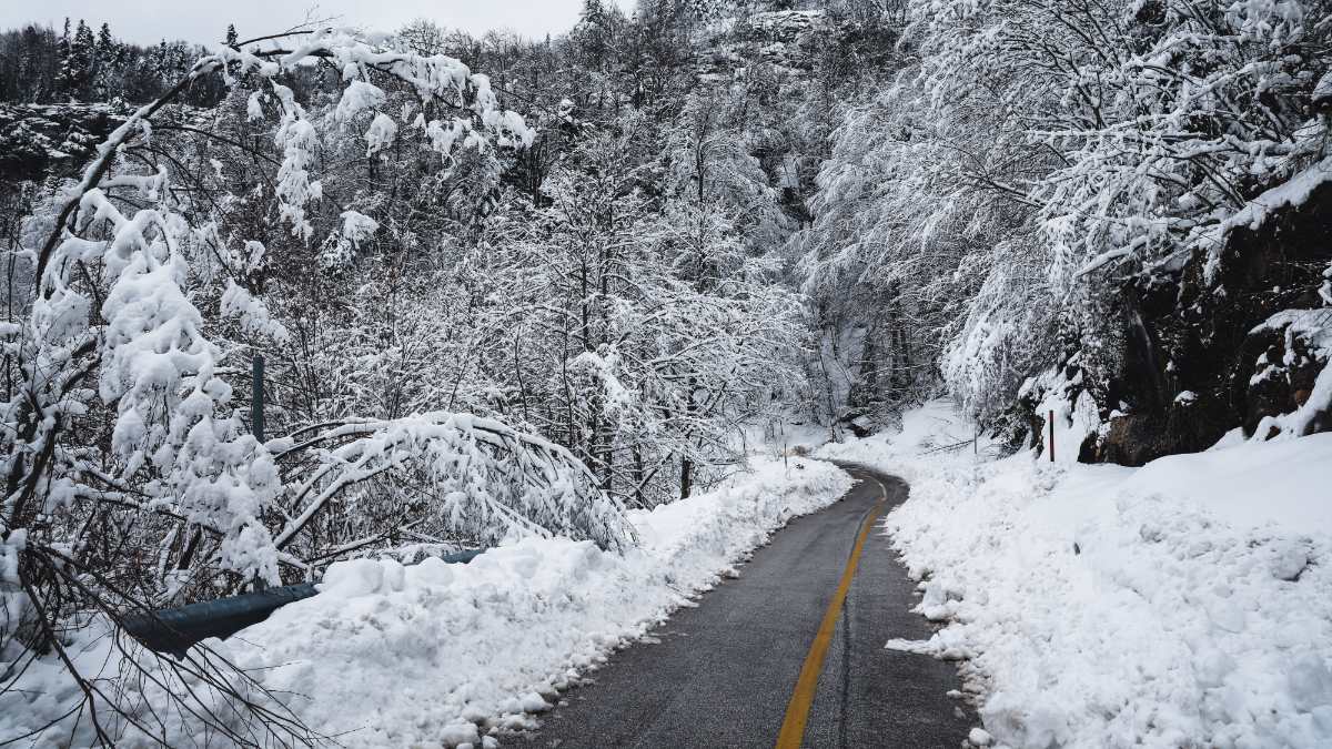 Χιονισμένο τοπίο στο βουνό