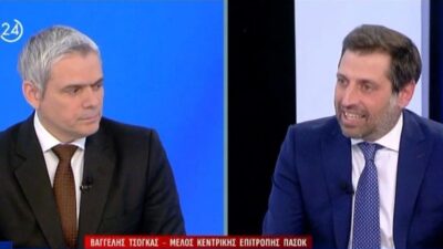 Ο Κώστας Καραγκούνη και ο Βαγγέλης Τσόγκας στην εκπομπή "Η επόμενη ημέρα"