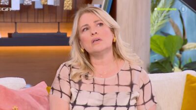 Η Μαριάννα Τουμασάτου στο πλατό του Mega