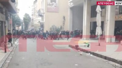 Η κάμερα του MEGA στα επεισόδια στα Τέμπη