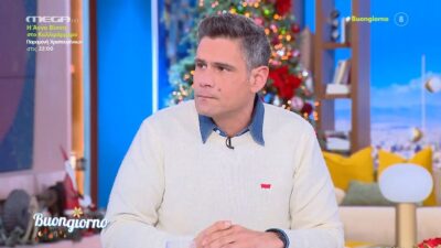 Ο Δημήτρης Ουγγαρέζος στο πλατό του Mega