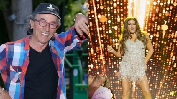 Ο Μανόλης Ψαλτάκης και η Έλενα Παπαρίζου σε κολάζ