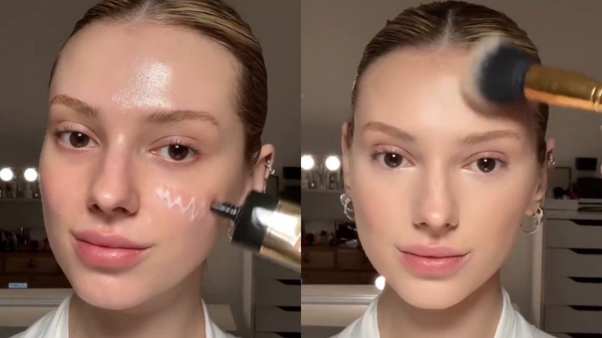 Μια κοπέλα που βάφεται