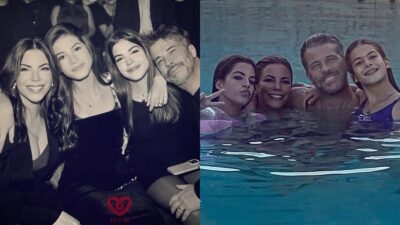 Ο Χάρης και η Αντελίνα Βαρθακούρη με τις κόρες τους