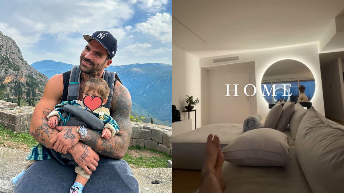 Ο Δημήτρης Αλεξάνδρου με τον Πάρη και το νέο σαλόνι του σπιτιού τους