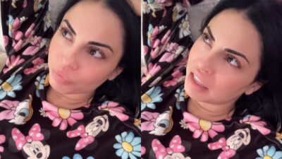 Η Δήμητρα Αλεξανδράκη με πιτζάμες