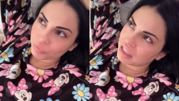 Η Δήμητρα Αλεξανδράκη με πιτζάμες