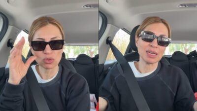 Η Μαρία Ηλιάκη στο αυτοκίνητό της μιλάει