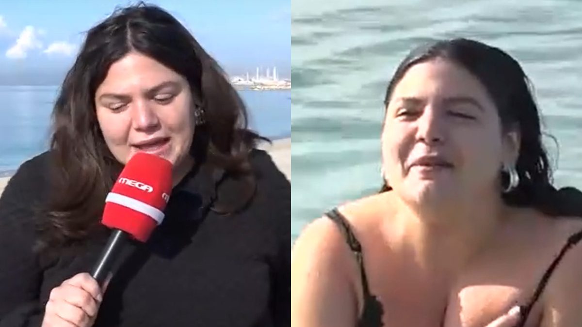 Η Δανάη Μπάρκα στη θάλασσα