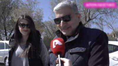 Ο Γιώργος πατούλης και η Νάνσυ Κοίλου στυην κάμερα του αλφα