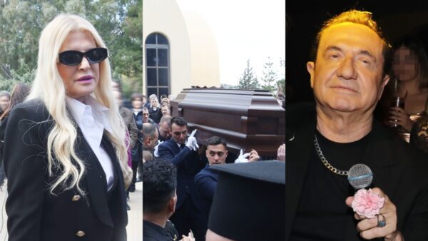 Η Μαρίνα Σταυράκη, το φέρετρο του Αλέξη Κούγια και ο Λευτέρης Πανταζής