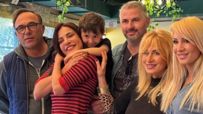 Η Δήμητρα Ματσούκα και ο Πέτρος Κόκκαλης στο πάρτι της Μαρίας Ματσούκα