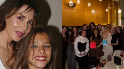 Η Παολίνα με τον πατέρα και τους φίλους της και η Παολίνα με την Πάολα