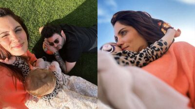 Η Μαίρη Συνατσάκη με τον σύντροφό της και την κόρη τους