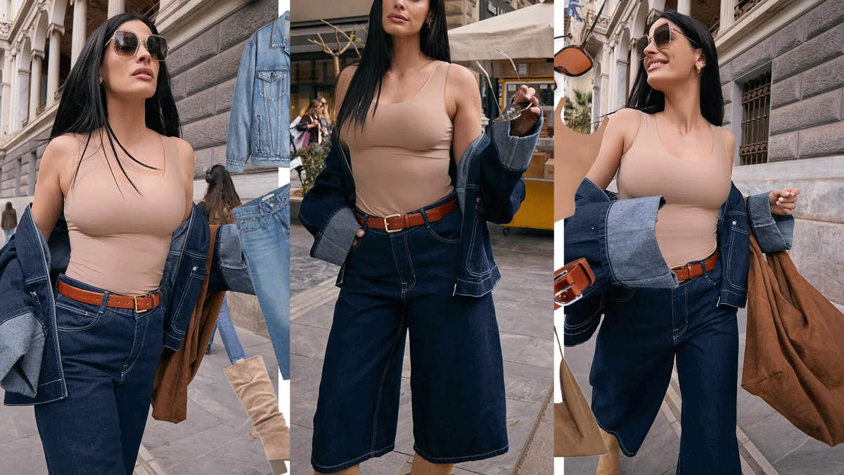Η Χριστίνα Μπόμπα με double denim style