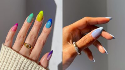 μανικιούρ πολύχρωμα γαλλικό