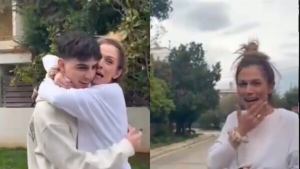 Η Ντορέττα Παπαδημητρίου ξεσπά σε κλάματα με την έκπληξη του γιου της