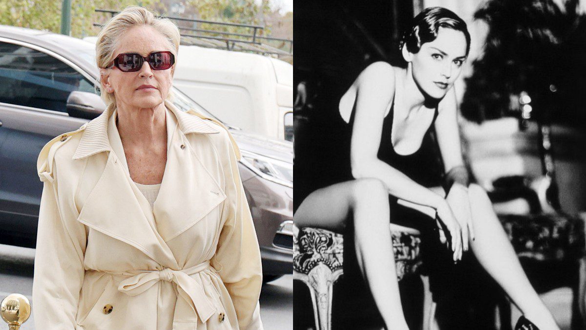 H Σάρον Στόουν στο τώρα (αριστερά) και στο παρελθόν (δεξιά)