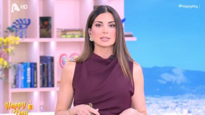 Η Σταματίνα Τσιμτσιλή στο πλατό του Happy Day