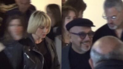 Η Ελεωνόρα Ζουγανέλη ο Νίκος Συρίγος και ο Γιάννης Ζουγανέλης στη Μύκονο