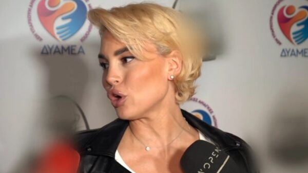 Η Αλεξάνδρα Παναγιώταρου στις τηλεοπτικές κάμερες