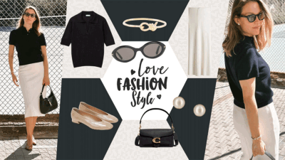 H Βίκυ Καγιά με ασπρόμαυρο σύνολο