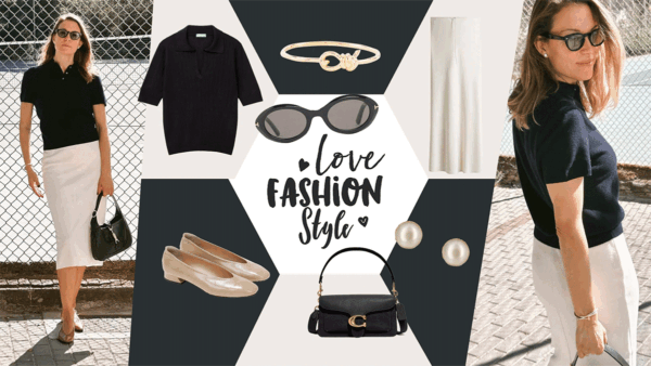 H Βίκυ Καγιά με ασπρόμαυρο σύνολο