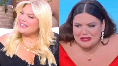 Η Δανάη Μπάρκα με καστανό και ξανθό μαλλί