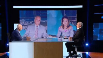 Ο Γιώργος Παπαδάκης στο πλατό της εκπομπής Ενώπιος Ενωπίω