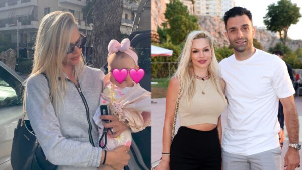 Η Βίκυ Κάβουρα αγκαλιά με την κόρη της και η ίδια δίπλα στον Γιώργο Τζαβέλλα