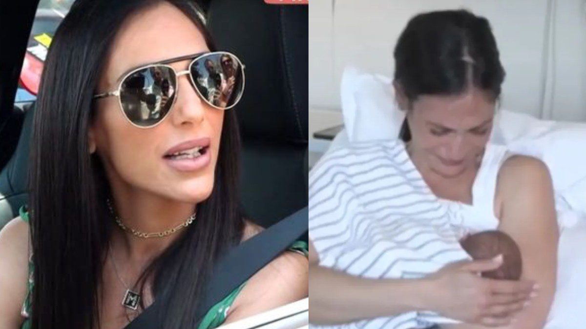 Η Ανθή Βούλγαρη με το μωρό της