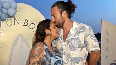 Η Ευρυδίκη Βαλαβάνη και ο Γρηγόρης Μόργκαν στο baby showe