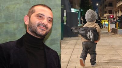 Ο Λεωνίδας Κουτσόπουλος με το γιο του