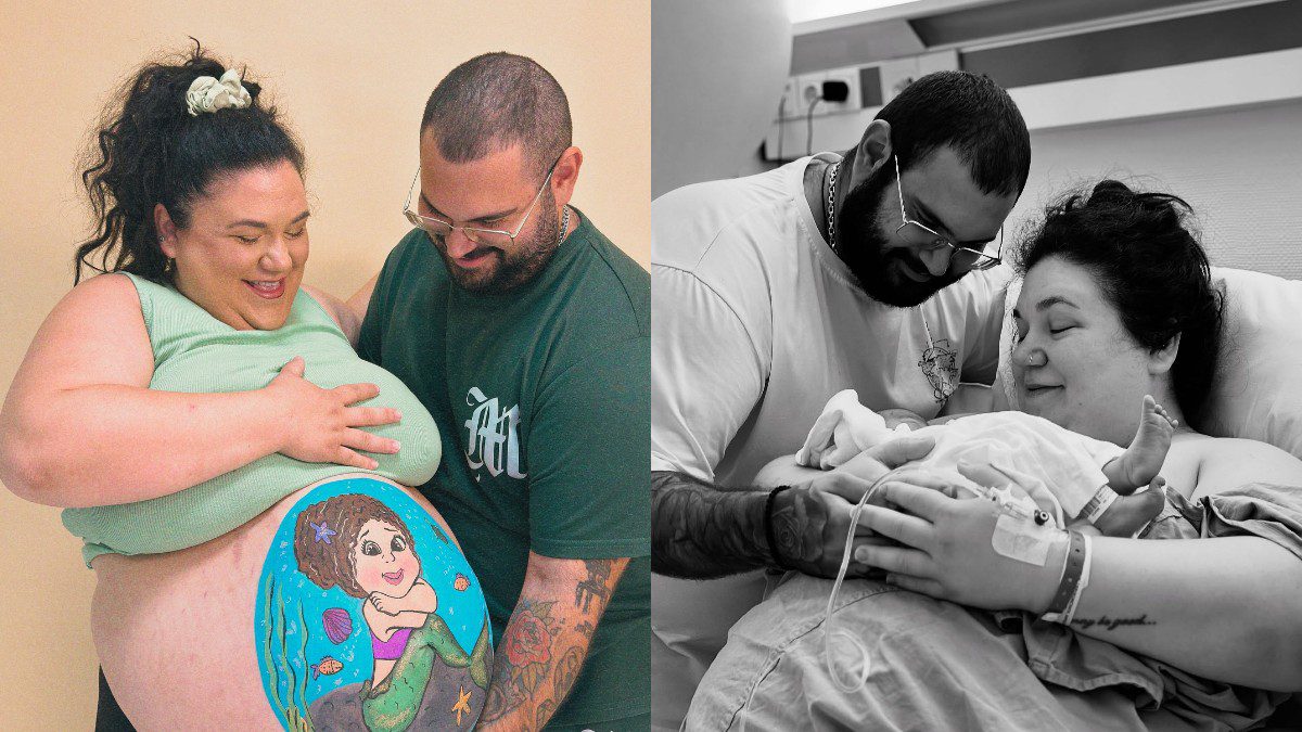 Η Αφροδίτη με τον σύντροφό της πριν γεννήσει κι αφού γέννησε