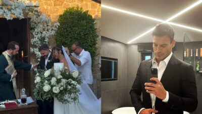 Ο Δημήτρης Φιντιρίκος και η αδερφή του στον γάμο της