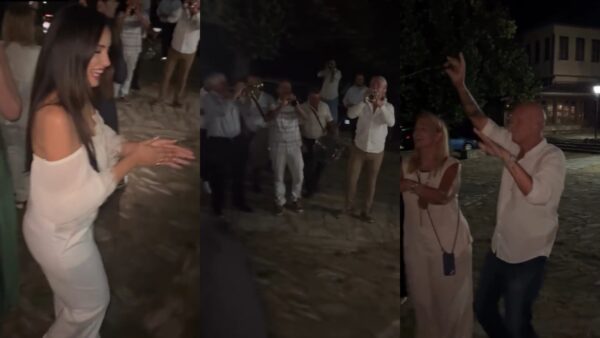 Η Ελπίδα Ιακωβίδου και ο Τζώνη Καλημέρης στο γλέντι πριν τον γάμο τους