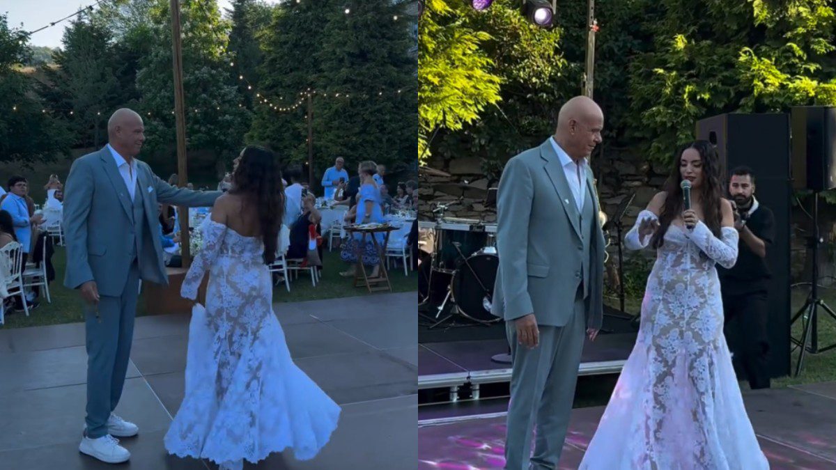 Η Ελπίδα Ιακωβίδου και ο Τζώνη Καλημέρης στον γάμο τους