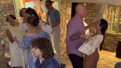 Ο Τζώνη Καλημέρης και η Ελπίδα Ιακωβίδου στο pre-wedding party τους