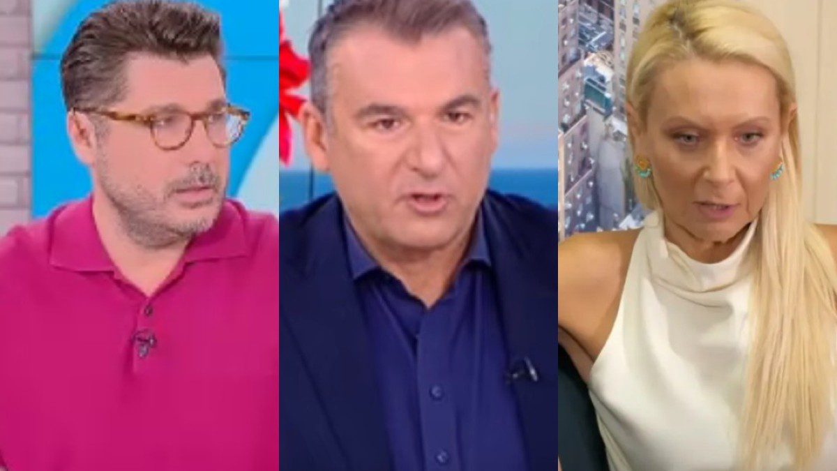 Ο Λάμπρος Κωνσταντάρας, ο Γιώργος Λιάγκας, και η Κατερίνα Γκαγκάκη