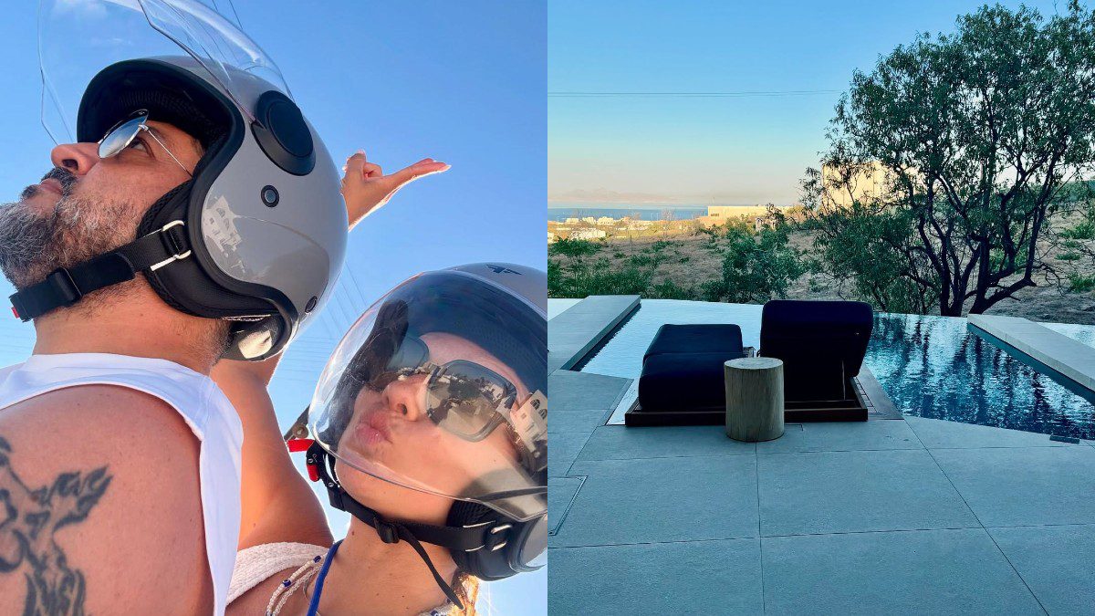 Η Βάσω Λασκαράκη και ο Λευτέρης Σουλτάτος στην Σαντορίνη