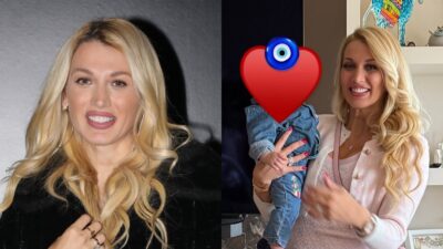 Η Κωνσταντίνα Σπυροπούλου αγκαλιά με τον γιο της, Βασίλη