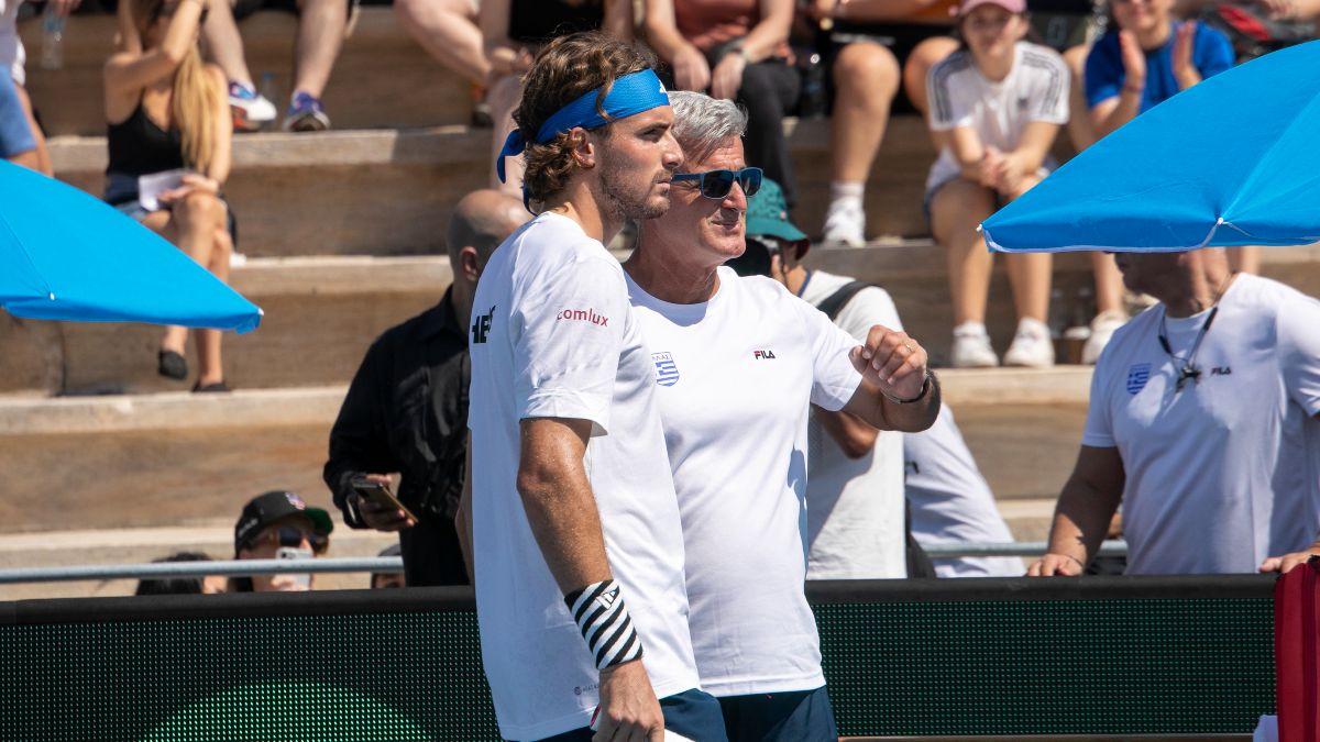 Ο Στέφανος Τσιτσιπάς με τον πατέρα του